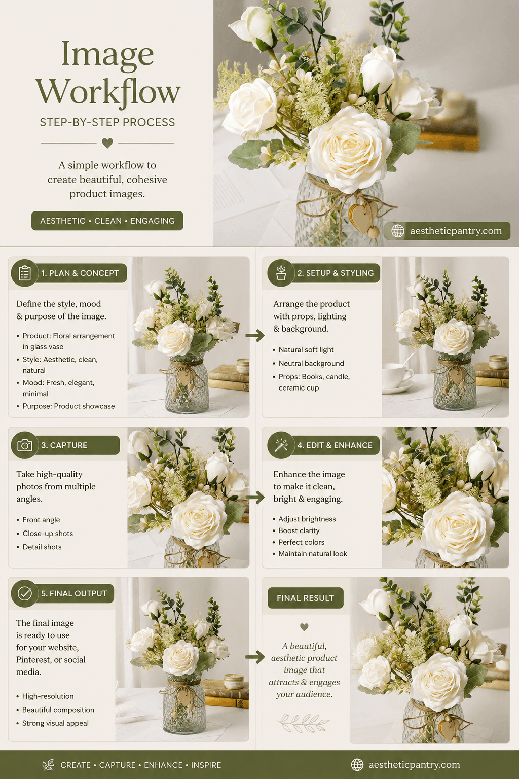 Elegant White Rose Floral Arrangement in Glass Vase – Timeless Home Decor Inspiration