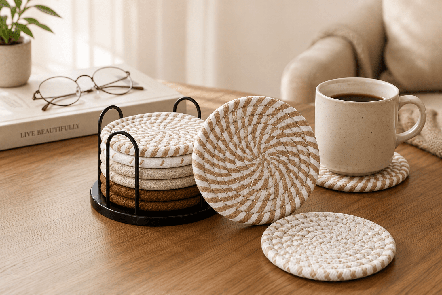  Coasters Absorbent Tabletop Protection