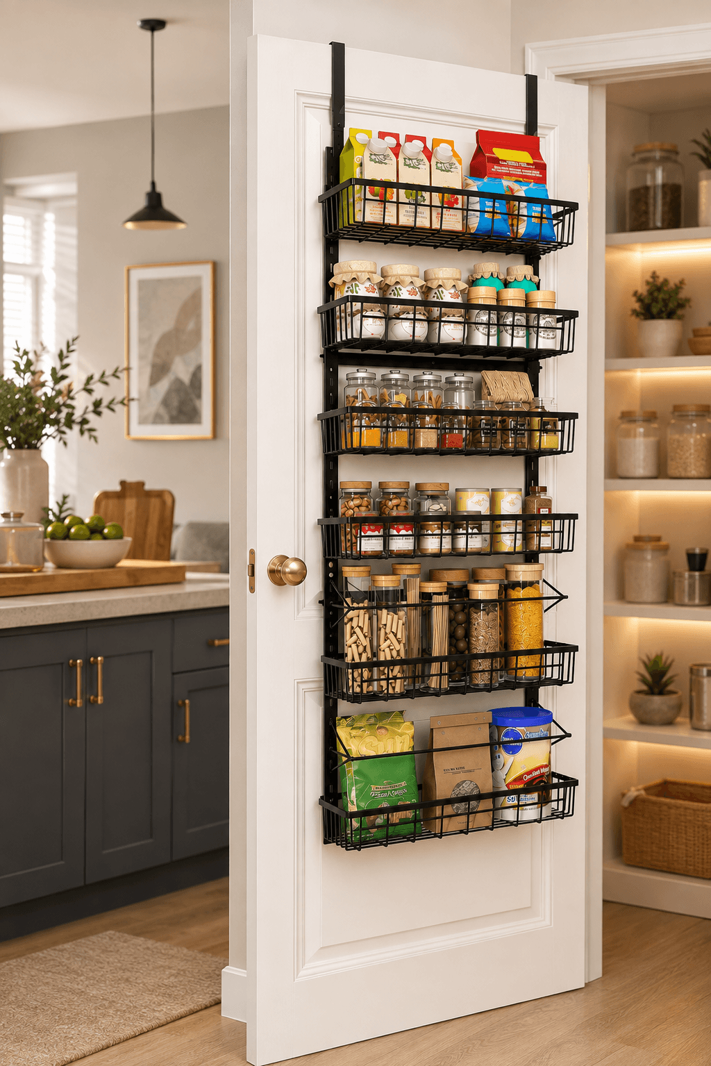Over the Door Pantry Organizer – Space Saving Storage Rack for Kitchen & Pantry Organization