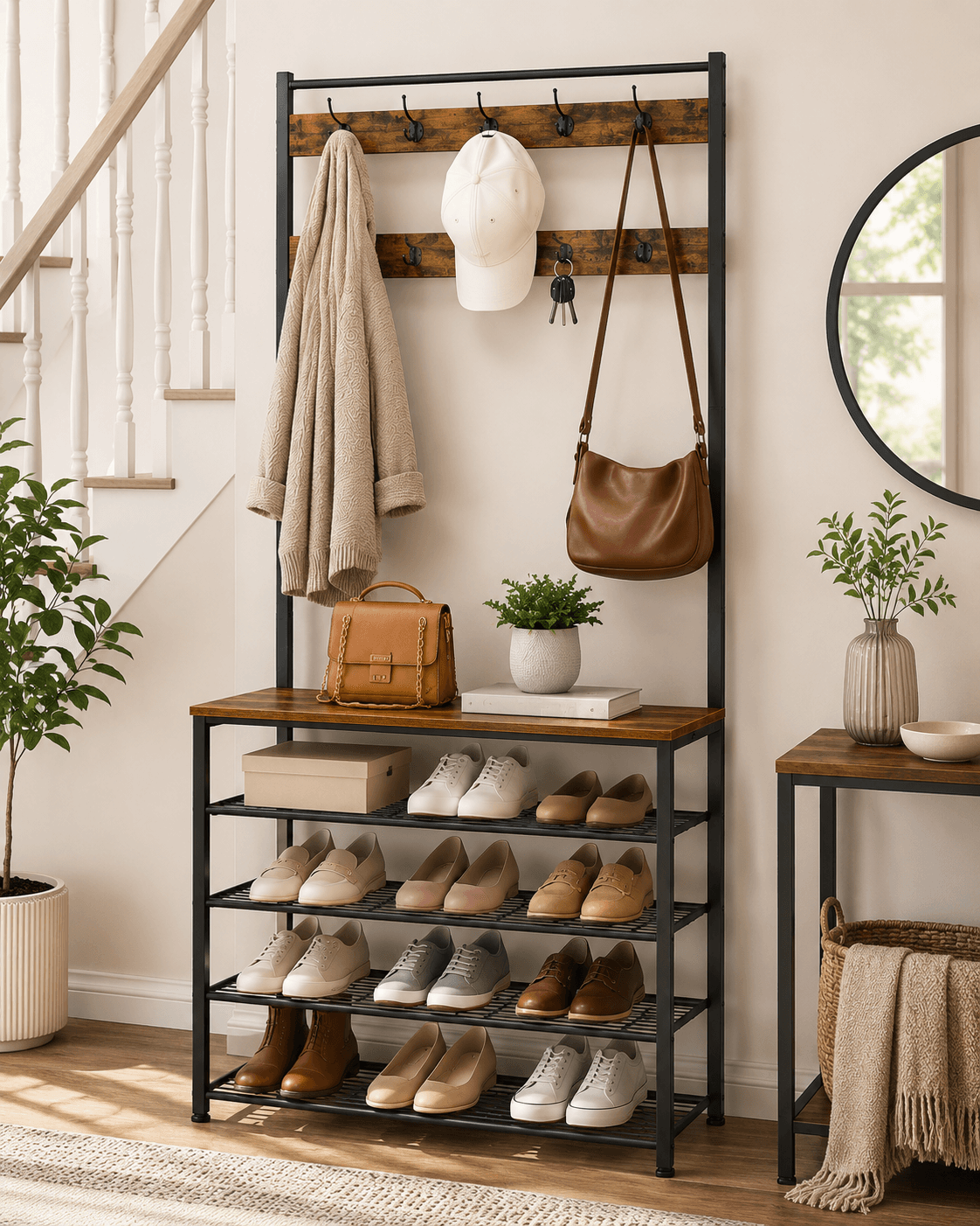 Transform Your Entryway with Rustic Hall Trees: Stylish Storage Solutions