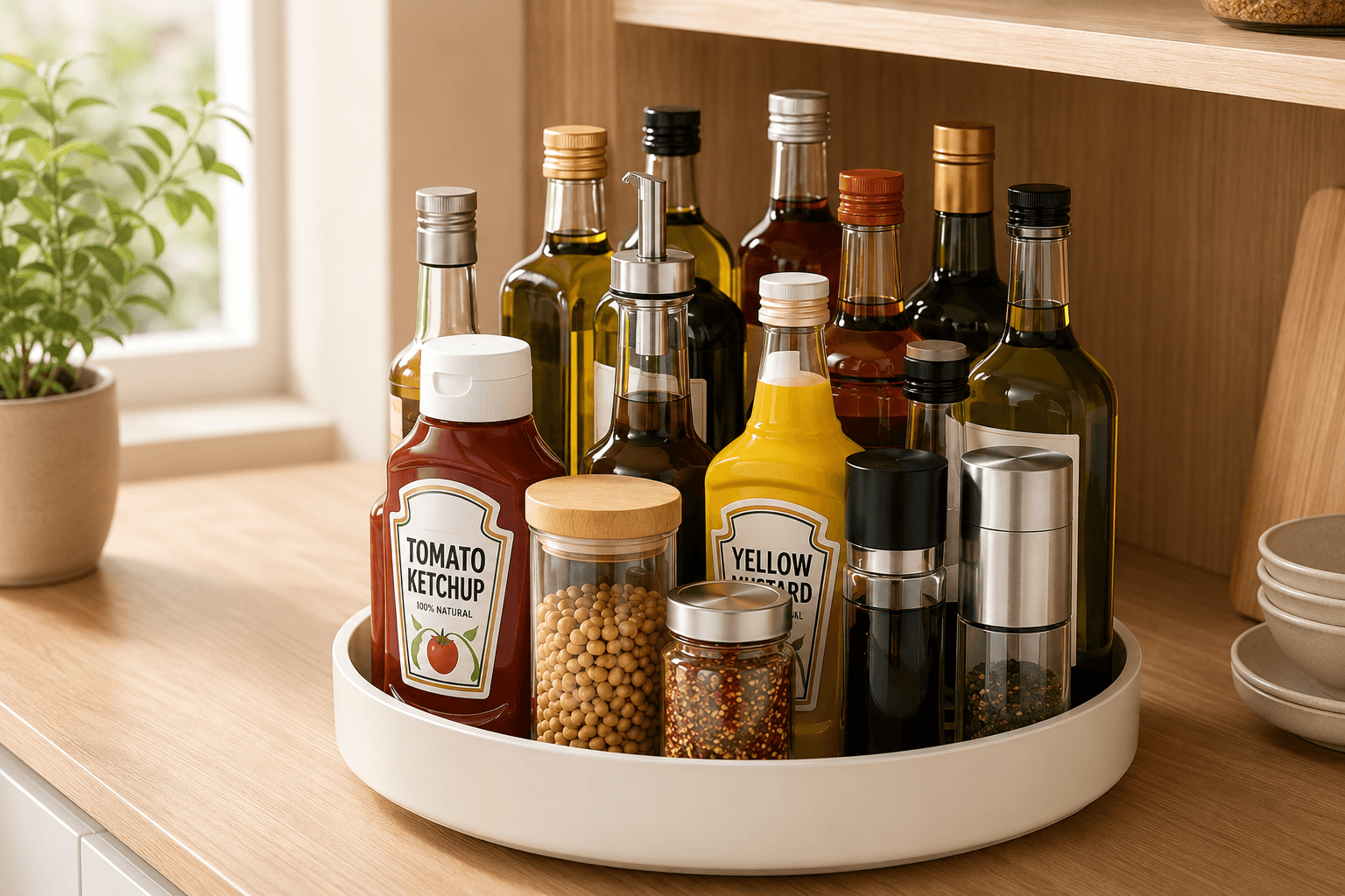 360° Rotating Storage Tray: The Ultimate Lazy Susan Organizer for Kitchen & Pantry Storage