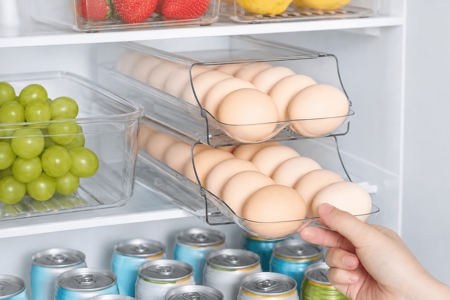2 pack egg Holder for Fridge 