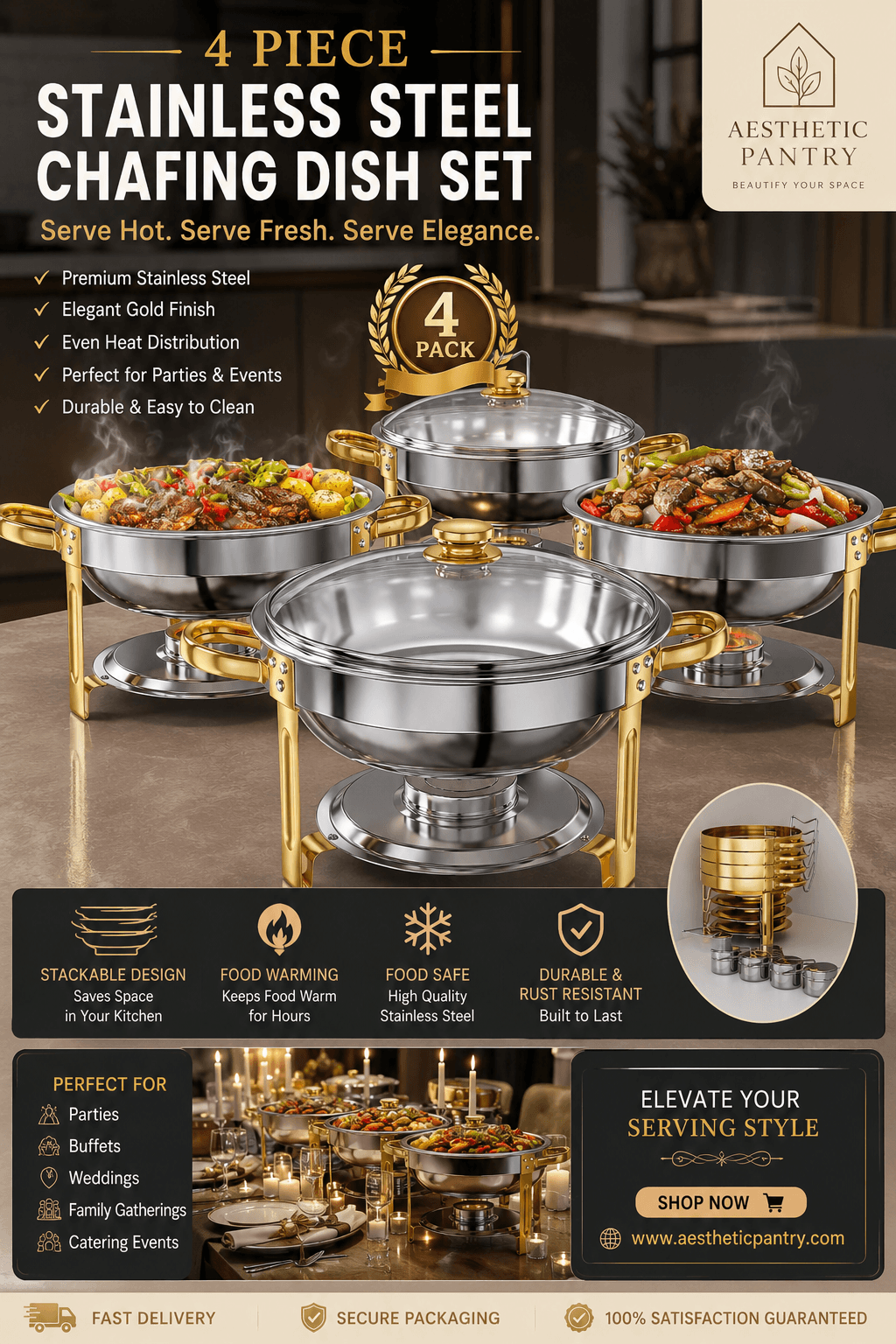 Chafing dishes for buffet