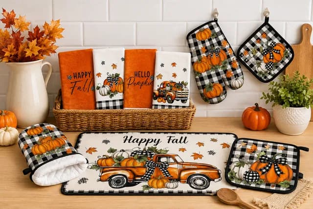 Fall pumpkin kitchen decor 