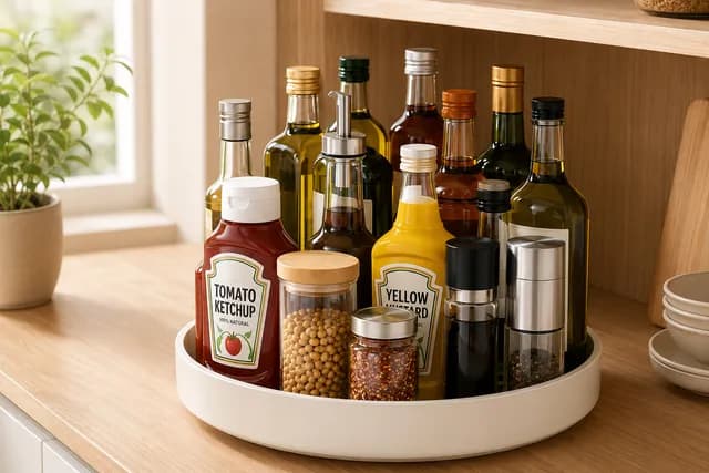 360° Rotating Storage Tray: The Ultimate Lazy Susan Organizer for Kitchen & Pantry Storage