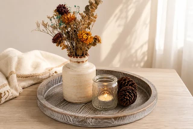 Rustic Wooden Tray – Farmhouse Home Decor & Organization